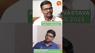 AIR 1 Aditya Shrivastava  UPSC Preparation Along With Worklife shorts [upl. by Durst156]