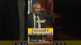 Borghi caos in Senato quotI migranti mandiamoli a casa dei giudici Ora con Trump cambia tuttoquot [upl. by Soilisav424]