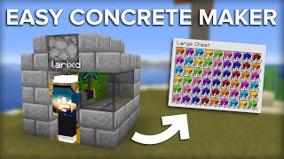 Minecraft Easiest Concrete Maker  10000 Concrete Per Hour [upl. by Arraes]