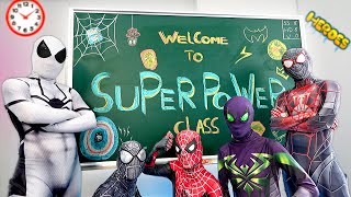 Super Power Class  Episode 1   First Day SPIDERMAN Bros Go To School And Met NEW FRIENDS [upl. by Ahseekan]