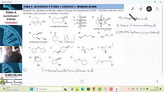 TEMA 9 ALCOHOLES Y ÉTERES  EJERCICIO 1 NOMBRAR ALCOHOLES ÉTERES TIOLES Y SULFUROS [upl. by Iniretake297]