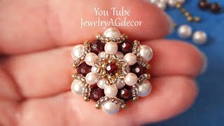 How to make Beaded Medallion for Earrings Brooches Bracelets Pendants DIY [upl. by Rehpotsirhk912]