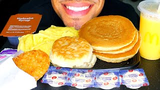 ASMR MCDONALDS BIG BREAKFAST WITH HOTCAKES HASH BROWNS EATING CHANNEL MUKBANG TALKING REVIEW JERRY [upl. by Orme]