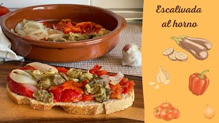 🍆 RECETA TRADICIONAL DE ESCALIVADA AL HORNO 🍅 escalibada tradicional [upl. by Atelahs]