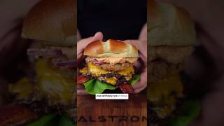 This is one of the Biggest Burgers I’ve ever made Fried Green Tomato Burger shorts recipe food [upl. by Wallas599]