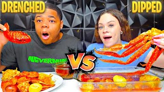 SEAFOOD BOIL MUKBANG DRENCHED VS DIPPED WE SWITCHED [upl. by Kyle]