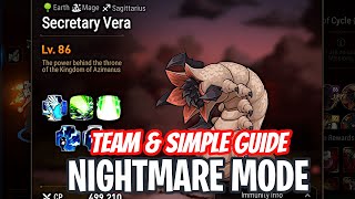 Secretary Vera  Nightmare Mode Guide amp Team Epic Seven [upl. by Ellehcin816]