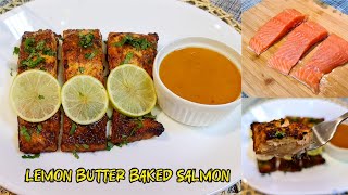 Lemon Butter Baked Salmon Recipe  Super Easy Oven Baked Fish Recipe Fish Recipe [upl. by Carr]