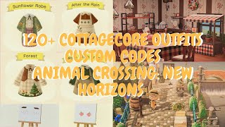 120 BEST COTTAGECORE OUTFITS CUSTOM CODES  ANIMAL CROSSING NEW HORIZONS [upl. by Melisandra]