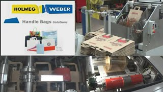 Square bottom bag machine with handle Holweg Weber 7FW with 7CHB and Flexographic Printing Press [upl. by Eenoj]