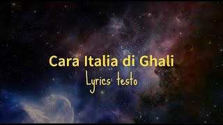 Ghali  Cara Italia Lyricstesto [upl. by Pope]