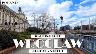 4K POLAND WROCLAW GRODZKA STREET WALKING TOURMIASTO KRASNALI [upl. by Neemsaj]