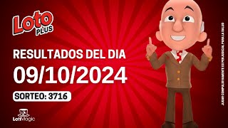 Resultados del sorteo Loto Plus del Miércoles 9 de Octubre del 2024 [upl. by Ecnerual]