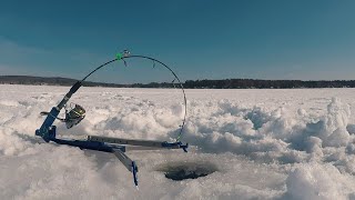 Ice Fishing for LAKE TROUT  How to ice fish for lake trout using a JawJacker [upl. by Olihs]