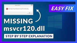 msvcr120dll Missing Error  How to Fix  2 Fixes  2021 [upl. by Acinna170]