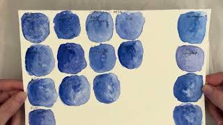 Ultramarine Watercolour Swatch Card part 3 The Student Grade PB29 Paints Looking at all of them [upl. by Kciredor441]