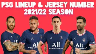 PSG Lineup amp Jersey Number ► 202122 Season ● HD [upl. by Hillel]