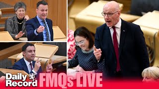 FMQs LIVE as John Swinney faces Anas Sarwar and Russell Findlay in Holyrood [upl. by Yriek566]