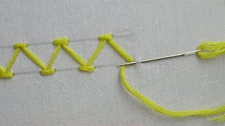 basic hand embroidery tutorial Chevron Stitch [upl. by Ayekan]