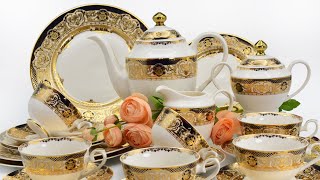 Fine bone china tea set 24pcs manufacturer  KAROSA [upl. by Adnilam2]