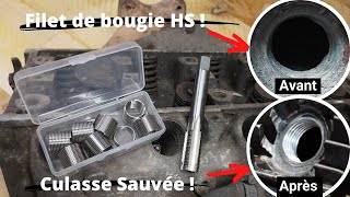 tutorial Refaire un filet de bougie foiré ✅ Ca marche pour toute les culasse [upl. by Nyltiac612]