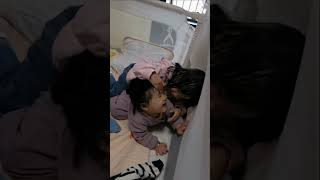 Kissing my younger sister cute exercise babies baby foryou shorts [upl. by Nell]