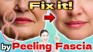 3 Min GameChanger Peeling Fascia Removes Nasolabial Folds amp Jowls  Facial Lymph Drainage [upl. by Lleret]