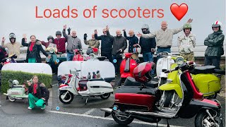 Loads of scooters amp motorbikes rally at Morecambe scooters morecambe motorcycle bikes [upl. by Merilyn]