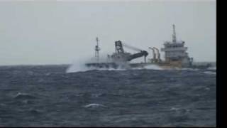 Great Siberian Sushi Run  Nordhavns running in rough seas in Japan [upl. by Aysan]