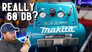 TESTED 60 dB Makita Quiet Air Compressor MAC210Q [upl. by Ecyoj]