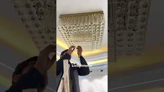 Luxury chandelier installation ✅🔥shorts viral livinginterior acedivino niralaestate [upl. by Enileme]