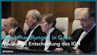 Klage gegen Israel Vorläufige Entscheidung des Internationalen Gerichtshofs am 260124 [upl. by Ramak]