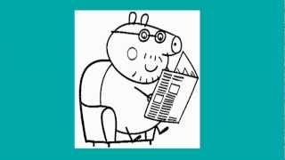 Dady Pig Reading Newspaper  How to Draw Peppa Pig [upl. by Maia]