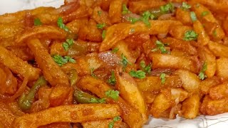 Chilli Potato Recipe  Crispy Chilli Potato Recipe  How to make crispy potato snack recipe [upl. by Hillyer]