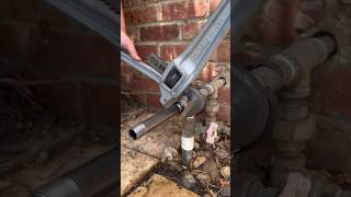 swapping a hose bib with some RIDGIDTools wrenches plumber plumbing diy [upl. by Helbona]