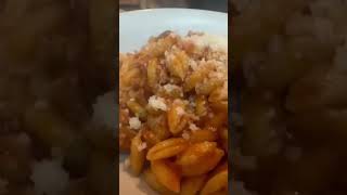 Tasting my gnocchetti alla campidanese food pasta foodie italianfood [upl. by Inalaek422]