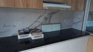 MUEBLES EN MELAMINE amp CUARZO Proyectos de Cocina 957797062 [upl. by Ramled]