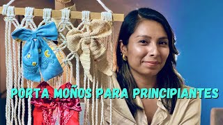 Portamoños Macramé Fácil DIY Paso a Paso para Principiantes Macrame Topknot Holder for beginners [upl. by Eliga]