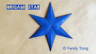 Origami 6Point Star for Christmas [upl. by Nodnart127]