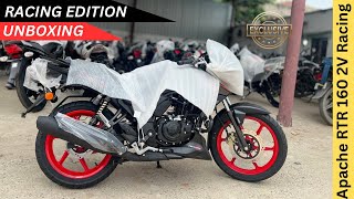 2024 TVS Apache RTR 160 2V Racing Edition Unboxing 🔥 New Updates amp Features 😍 First Look [upl. by Anahsat]