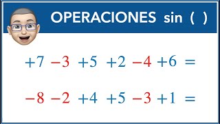 Operaciones con números enteros sin paréntesis [upl. by Eisak]