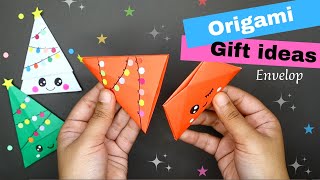 ★ DIY ORIGAMI KERSTBOOM 5 MINUTEN KNUTSELEN ★ Envelop Gift Ideas ★ Kerst knutselen [upl. by Gerhardine]