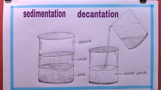 How To Draw Sedimentation And DecantationSedimentation And Decantation Drawing [upl. by Enigroeg]