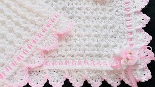 Snowdrop Stitch Baby Blanket Quick Easy and Warm Crochet Tutorial for Beginners and ALL [upl. by Anawek]