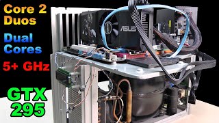 Intel Core 2 Duo  Dual Core overclocking by Prometeia Mach 2 GT  ASUS GTX 295  RETRO Hardware [upl. by Sky]