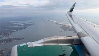 Frontier Airlines A320NEO approach landing and gate arrival in Long Island  ISP [upl. by Ainevul]