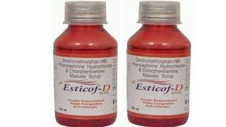 Esticof D Syrup Dextromethorphan HB Phenylephrine Hydrochionde amp Chlorpheniramine Maleate Syrup [upl. by Tdnaltroc]