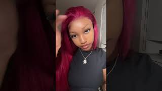 This Color Is A Must✨Red Burgundy 99J Straight Wig Install😍beluckhair foryou hairstyle wigs [upl. by Pish336]