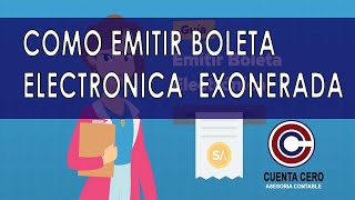 COMO EMITIR BOLETA ELECTRONICA EXONERADA [upl. by Eidac422]