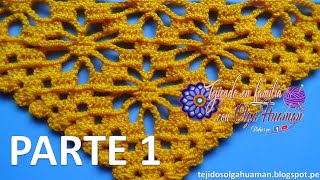 Chal tejido a crochet paso a paso en punto ARAÑAS video 1 [upl. by Hildagard]